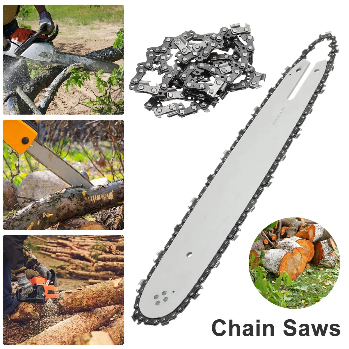 

14" 65Mn Saw Chain Chainsaw Guide Bar Kit 3/8LP Pitch 50DL Saw Chain Compatible with MS170/MS180/MS181/MS190/MS191T/MS192T/MS200