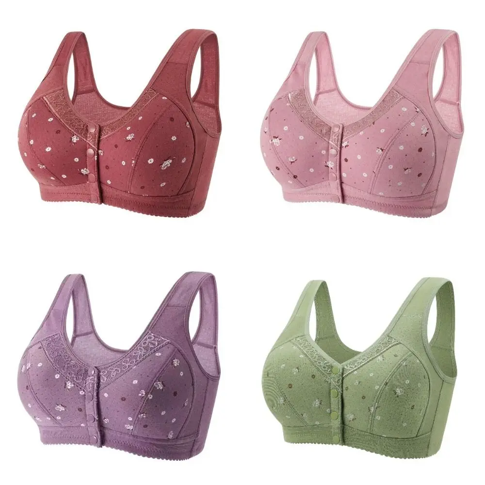 Comfortable Floral Printed Underwear Convenient Breathable Tank Top Bra Floral Printed Widened Shoulder Straps