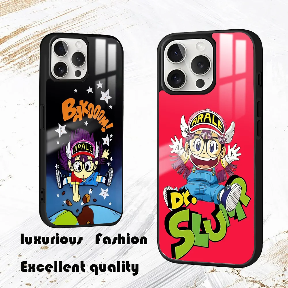 Cartoon Dr Slump Arale Phone Case For iPhone 16 15 14 13 12 11 Pro Max Plus Mini PC Fashion High Quality mirror phone case