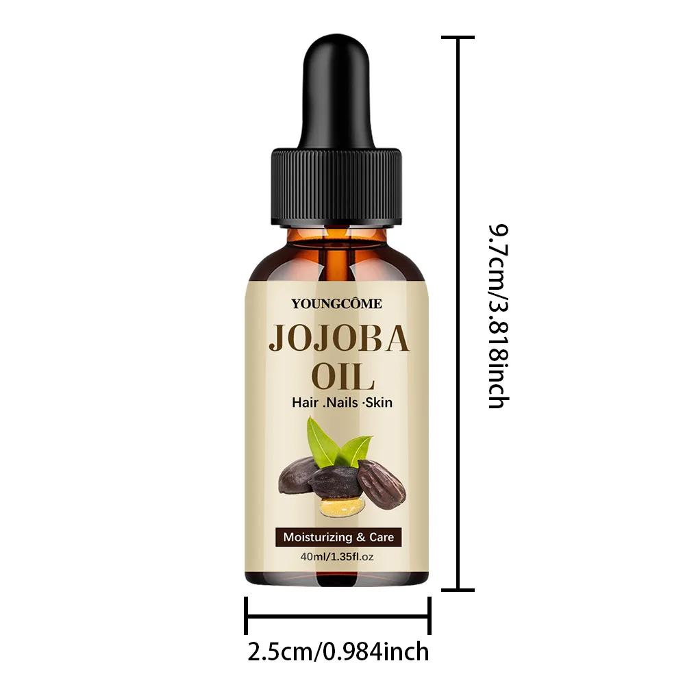 Huile de jojoba biologique, huile hydratante pure pour le visage, les cheveux, la peau et les ongles