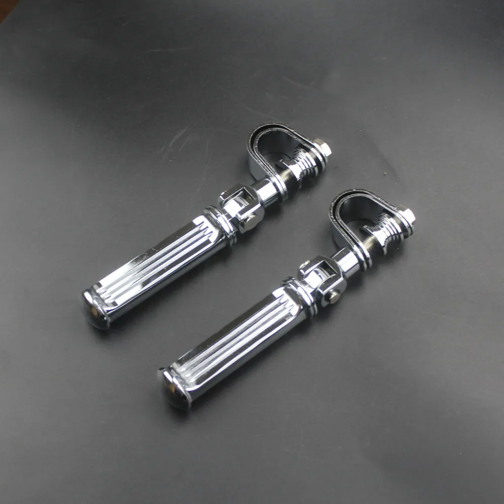 

Universal Motorcycle 1"~1-1/4" Highway Engine Crash Bar U-Clamp Foot Pegs Rests For Harley Cafe Racer Old School Touring