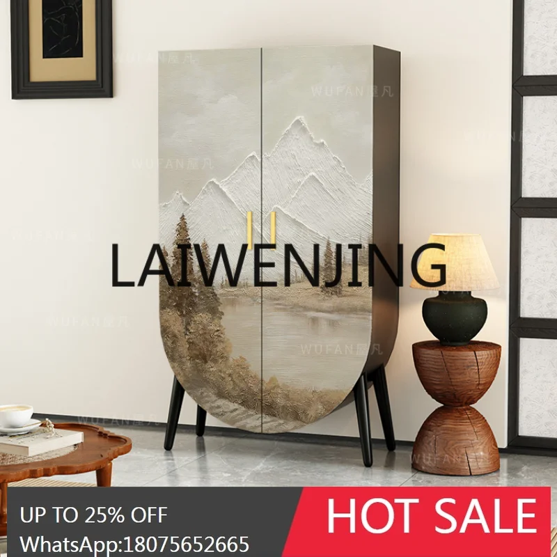 

Qiji Retro Bedroom Wardrobe Living Room Integrated Cream Style Hanger Clothes Tailstock Solid Wood Storage Cabinet Customization