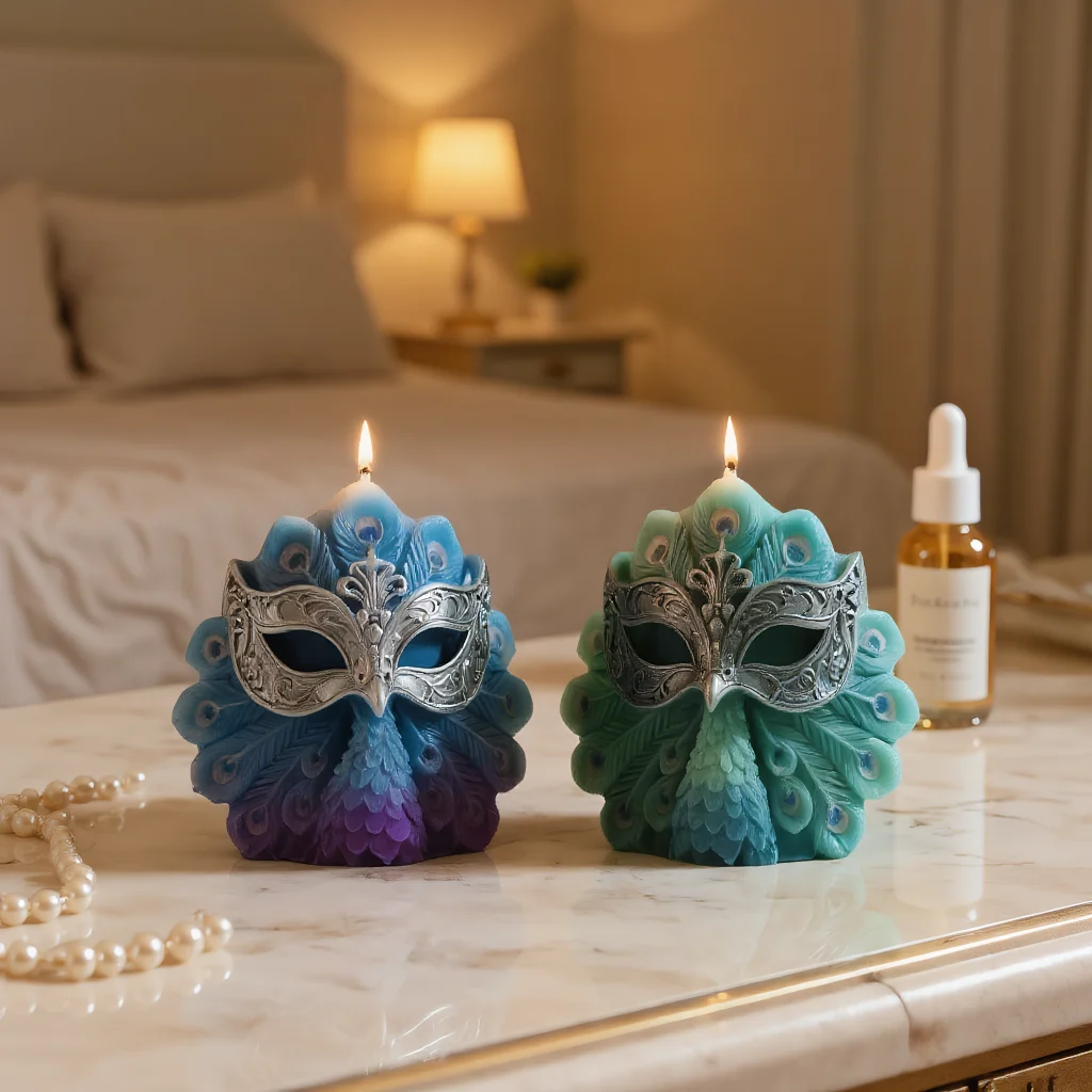 

Peacock Feather Scented Candle Silicone Mold DIY Creative Ornament Diffuser Stone Molds Candles Making Supplies Silicone Mould