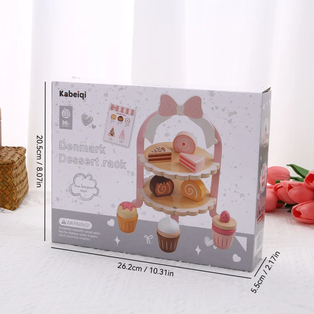 لعبة مجموعة شاي بعد الظهر الخشبية، لعبة التظاهر بالطعام للأطفال، لعبة لعب الأدوار، لعبة منزلية للبنات والأولاد، هدايا للأطفال