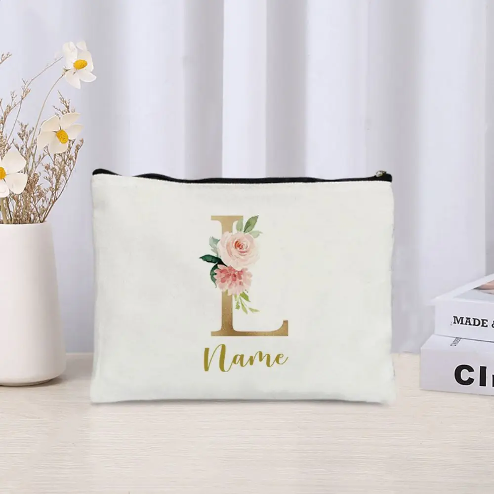 Name Customization Personalized Gift Women's Cosmetic Bag Makeup Storage Organizer Make Up Bag Washbag Toiletry Kit Pouch Travel