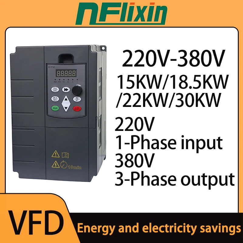 Hot Sale！ For motor speed control and water pump 1 Phase 220V to 3 Phase 380V 15/18.5/22/30KW VFD Variable Frequency Inverter