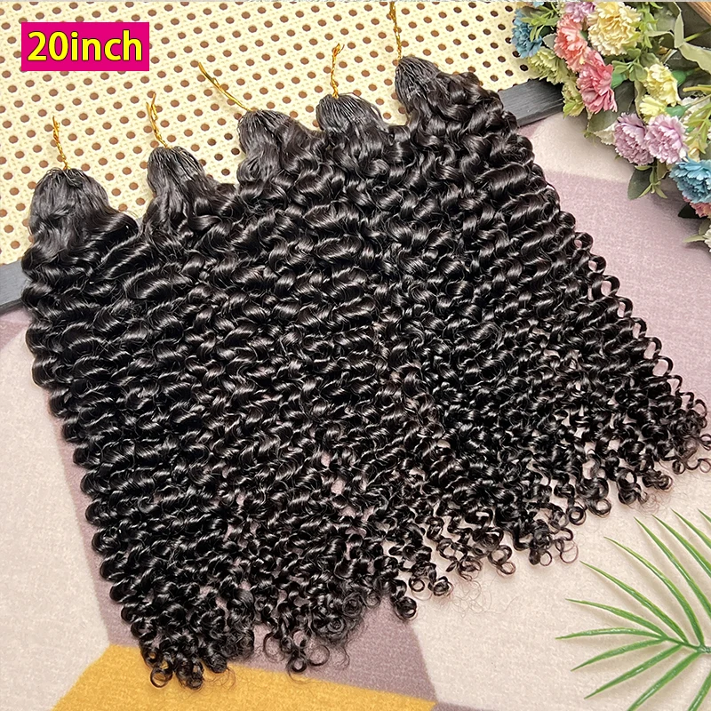 Diep krullend gehaakt menselij - Water Wave Bulk Human Hair For Braiding recensie en prijs