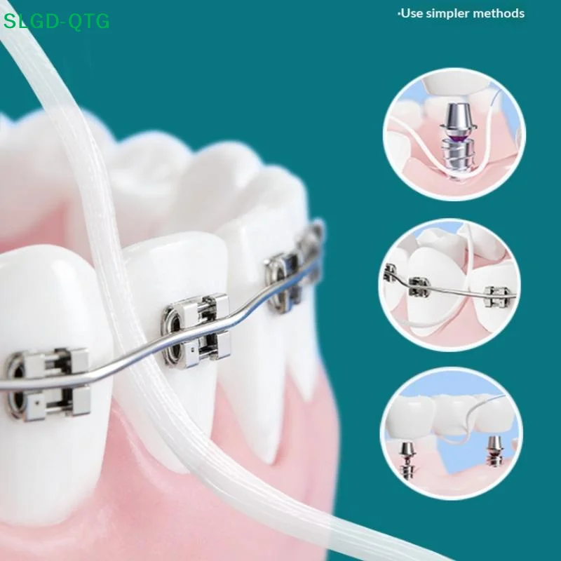 1 Roll 50m Dental Floss Toothpick Water Expanded Orthodontic Flosser Multifunctional Cleaning Wire Line Implants Braces Threader
