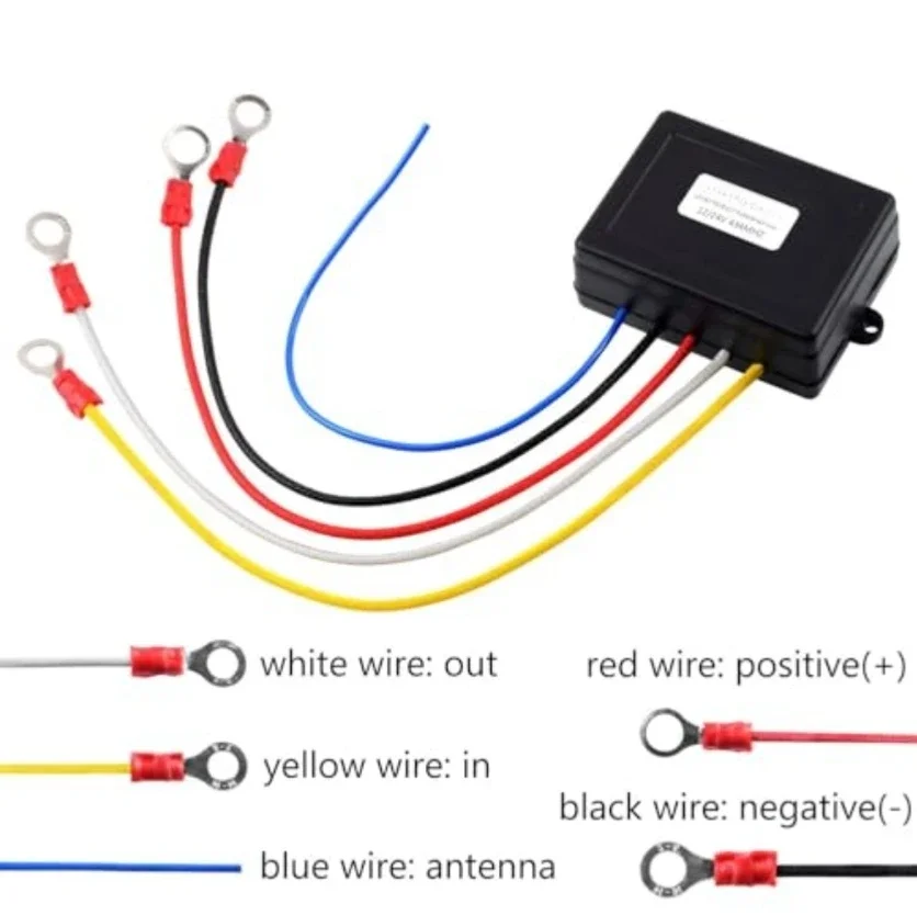 12/24V Wireless Winch Remote Control Kit Waterproof RF Controller For SUV Truck Winches Extended Range With Indicator Light