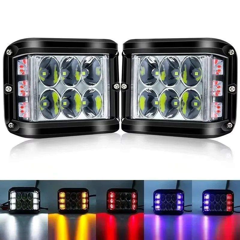 

Poer 36W 12V for Cars Off-road SUV Truck Waterproof Three-sided Luminous Flood Light 4 inch LED Car Work Light Bar Headlights
