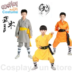 Kids Shaolin Wushu Exercise Clothes Chinese Ethnic Wear Suit Youngster Martial Arts Clothing KungFu Performance Practice Costume