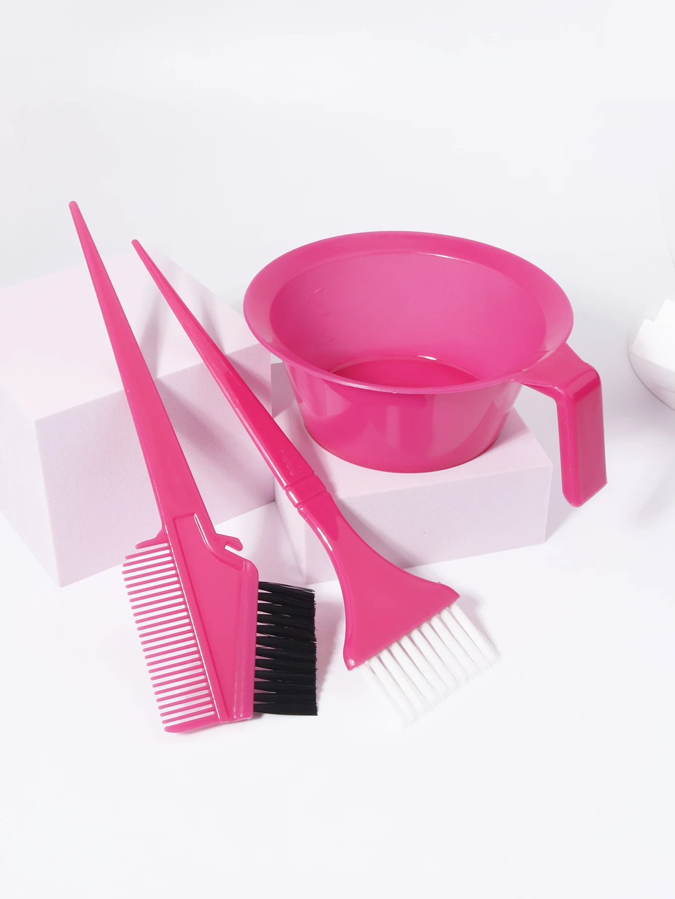 مجموعة صبغ الشعر مكونة من 3 قطع، فرشاة صبغ الشعر الاحترافية، وعاء صبغ الشعر، مناسب لصالونات الشعر، خاص للشعر المستعار الحقيقي