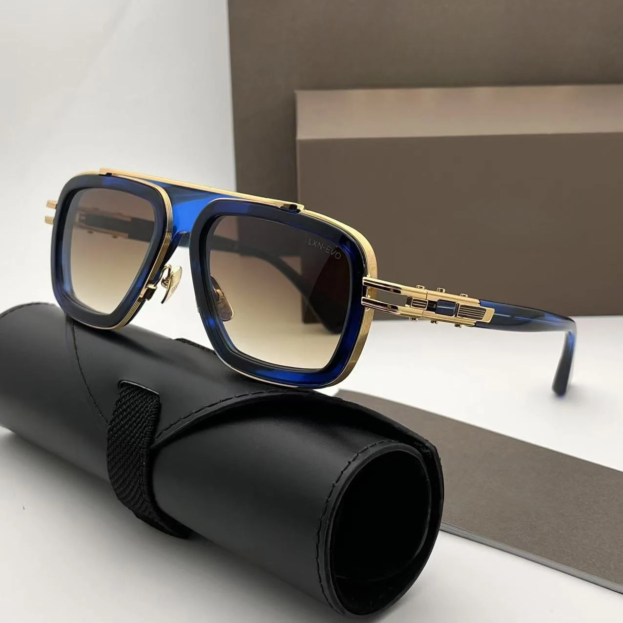 

ADITA LXN EVO Top Quality Designer Sunglasses for Men Titanium Style Fashion Design Luxury Sunglasses for Womens UV400 with box
