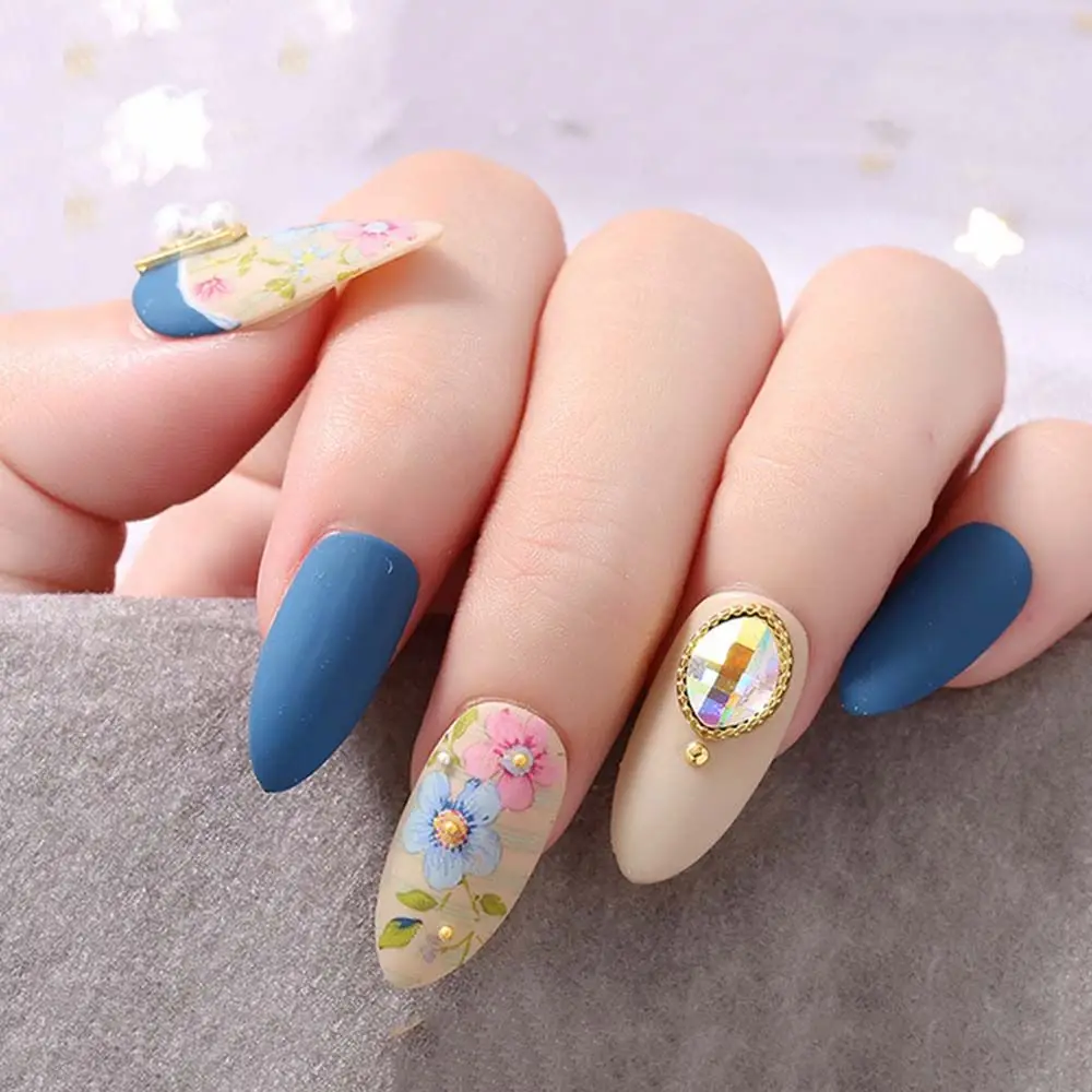 Estilo japonês Floral Transferência Foils Prego Adesivos, Envoltórios Completos, Sliders Decalques, Nail Art Acessórios, Manicure Decoração