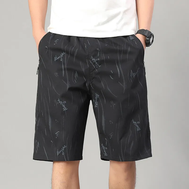 Мужские повседневные рабочие шорты большого размера с короткой эластичной резинкой на талии, пляжные купальники высокого качества, быстросохнущие шорты для бега