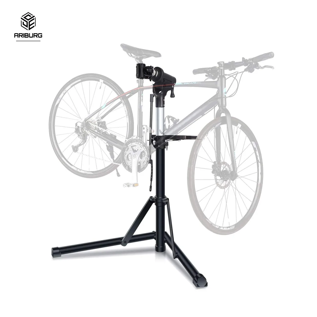 Bike Repair Stand Heavy-duty Aluminum Adjustable Height Magnetic Tool Tray Telescopic Arm Foldable for Home Shops