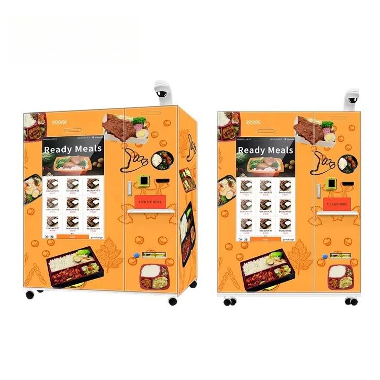 Hot Food Vending Machine Adopting SDK Function Fully‑Auto Meal Dispenser For Railway Station Application Customized
