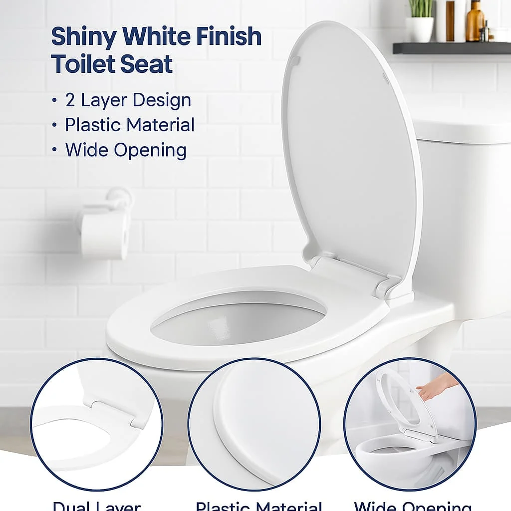 

Сиденье для унитаза без инструментов для установки, прочная пластиковая сменная крышка, для ежедневного использования в домашней ванной комнате