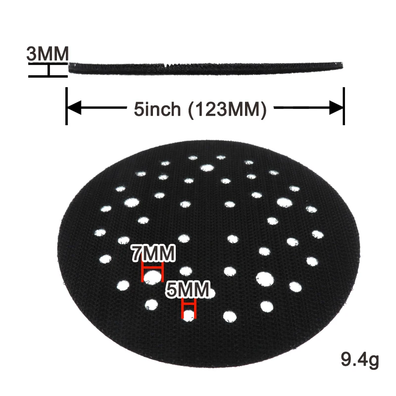 2 Pcs 5 Inch 44 Holes Hook and Loop Protective Pad for Random Orbital for Polishing and Sanding Wood Metal Multi-Hole Pad Guard