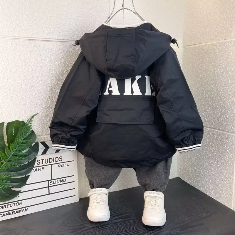 Children Jackets for Boys Hooded Patchwork Kids Boy Outerwear Windbreaker Autumn Casual Children Coats ClothingSpring  2-6 Years