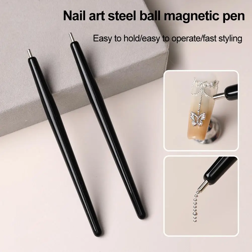 Magnetic Nail Art Tool High Precision Stainless Steel Tip Rust Proof Metal Glitter Catcher Compatible All Nail Materials
