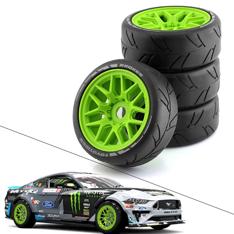 

4pcs Short Course Truck Tires Tyre Wheel 17mm Adapter For 1/8 pull WRC Feishen Ping Run GT tire racing highway