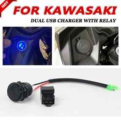 For Kawasaki Versys 650 1000 300X Versys650 Versys1000 Ninja 650 Ninja400 Ninja650 Camera Cellphone Dual USB Charger with Relay