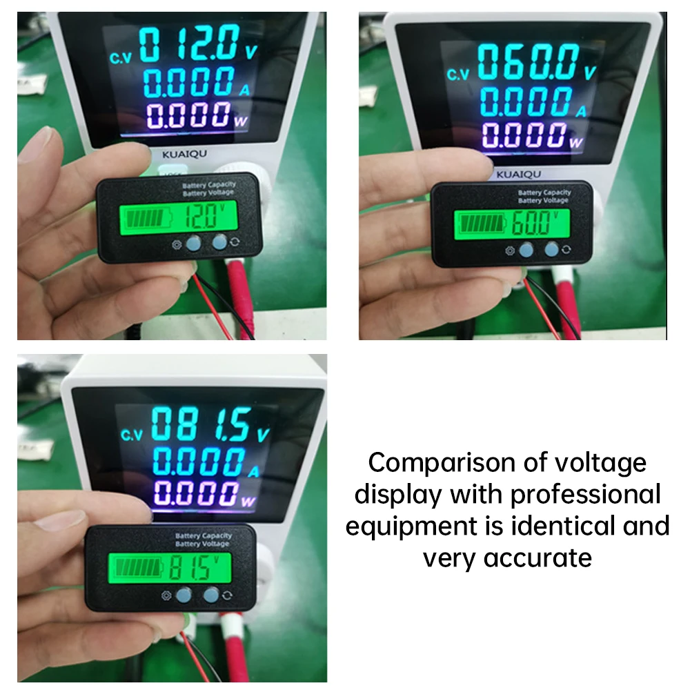 Indicatore di capacità della batteria DC 6-100V misuratore di elettricità digitale LCD Tester di tensione PO4 al litio al piombo per auto moto