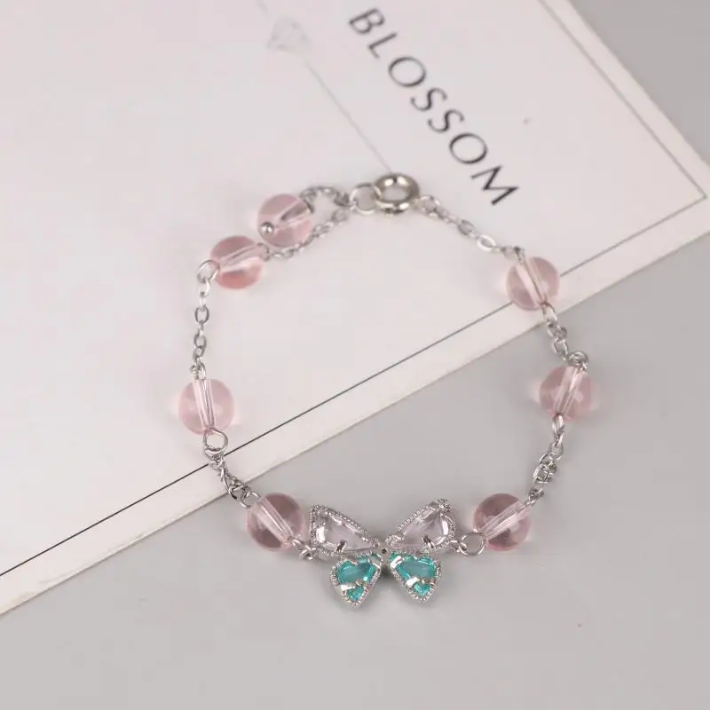 1pc Nevertheless Cosplay Bracelet Bow Crystal Pendant Bracelets Jewelry Prop Accessories Gifts  New and high quality