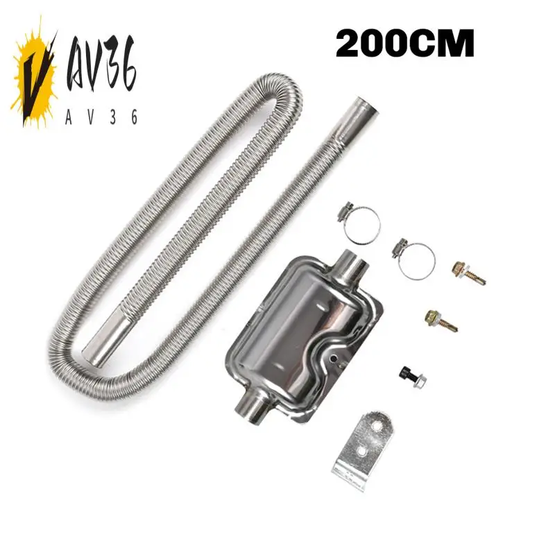 

AV36-Parking Heater Stainless Steel Exhaust Muffler Hose Spiral Thread Exhaust Chimney Exhaust For12/24V Auxiliary Car Heater