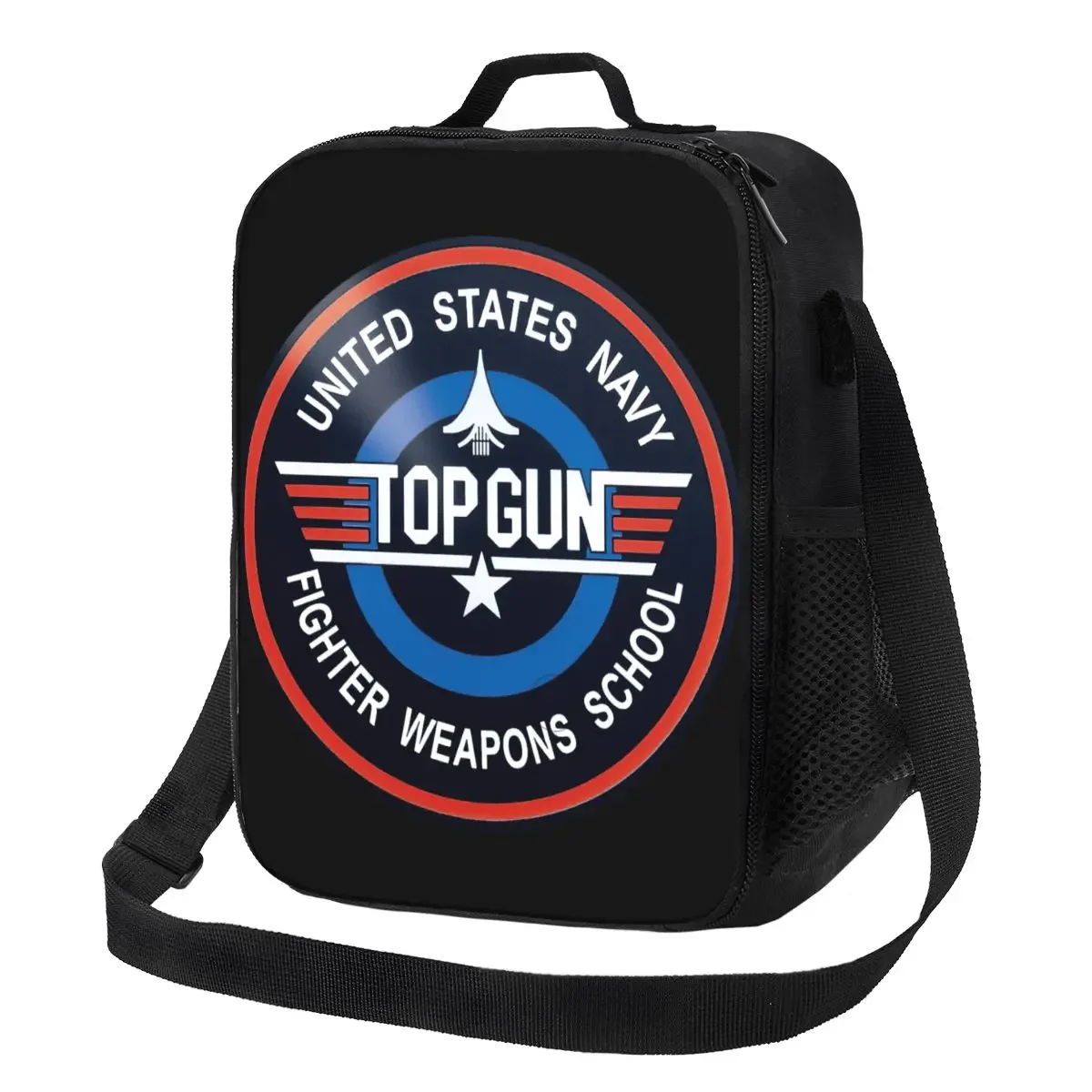 Air Force Fighter Jets Top Gun Insulated Lunch Bag for Women Maverick Film Cooler Thermal Lunch Box Beach Camping Travel