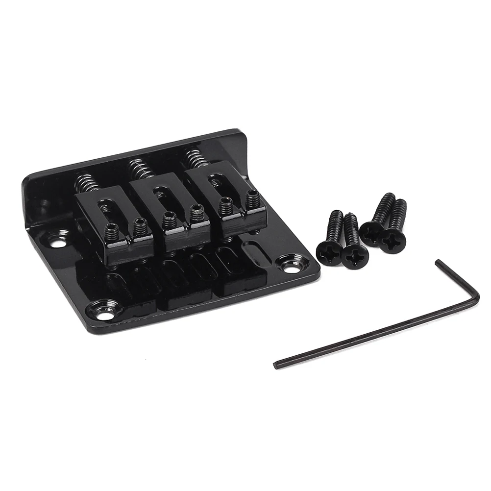 

3 String Bridge Vintage Style 4 Screws Durable Metal Style Bridge Tone Height Adjustable Guitar Parts