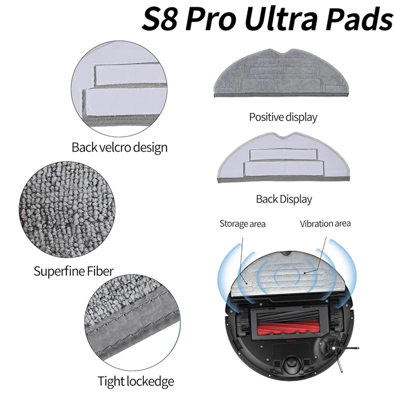 ABRW-For Roborock S8 Pro Ultra Robot Vacuum Cleaner Main Side Brush Hepa Filter Mop Cloth Dust Bags Replacement Parts