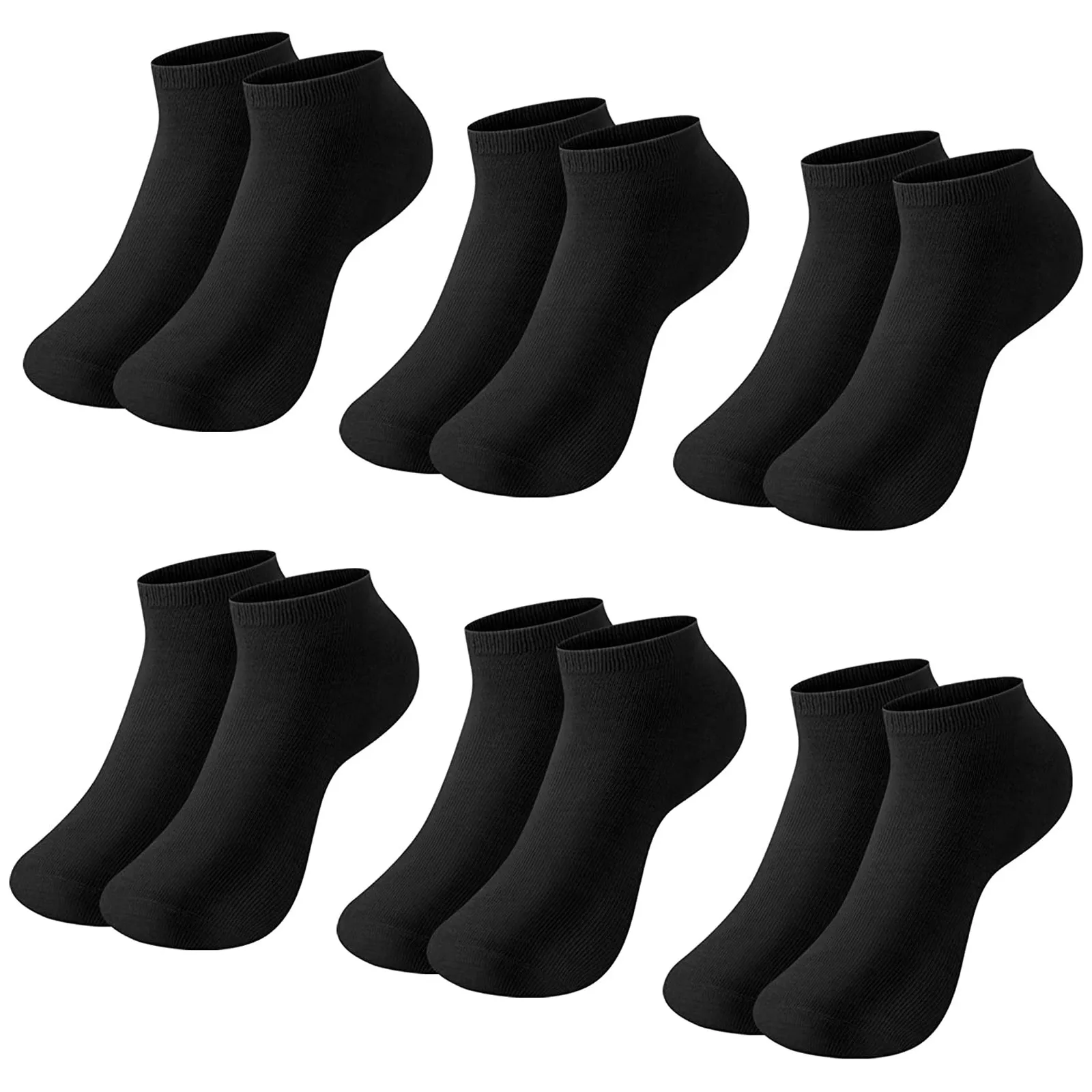 Kurze Socken für Herren und Damen, 6 Paar einfarbige Sport-Baumwollsocken, klassisch, einfach, bequem, weich, atmungsaktiv