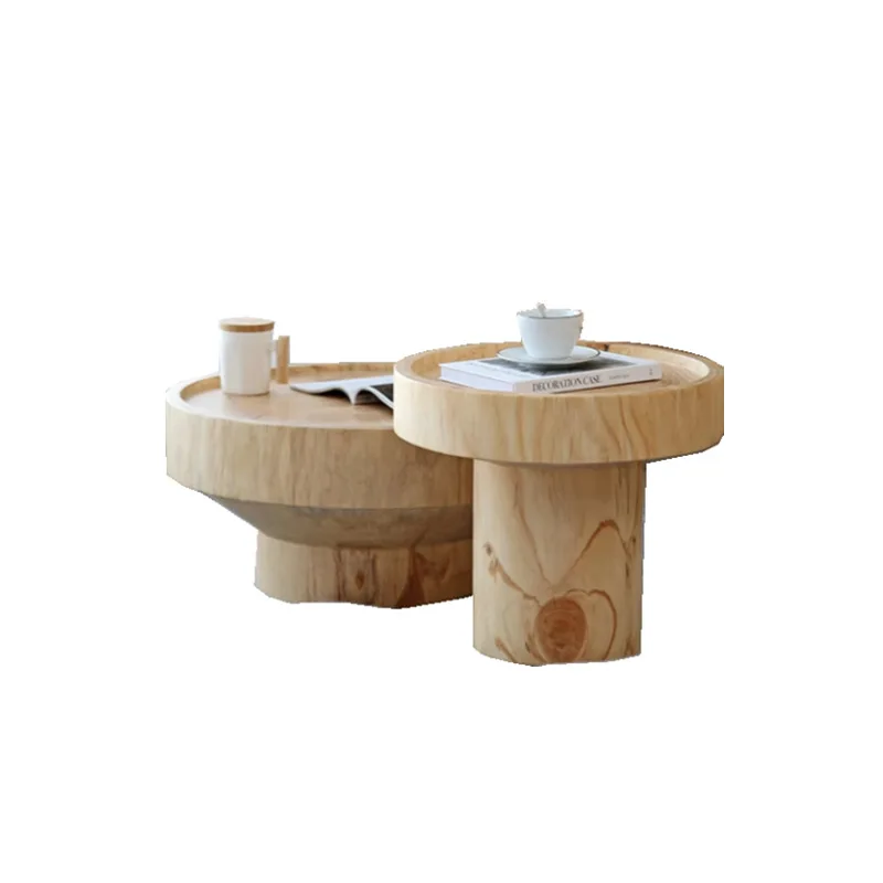 

Log coffee table combination B & B hotel clothing sofa creative root carving wooden pier round