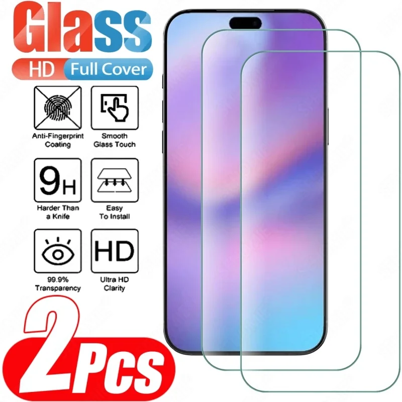 2 Stücke HD Gehärtetes Glas Displayschutzfolie Für iPhone 11 12 13 14 15 16 17 Pro Max 14 15 16 Plus 16e Luftglas Anti-Scratch-Folie