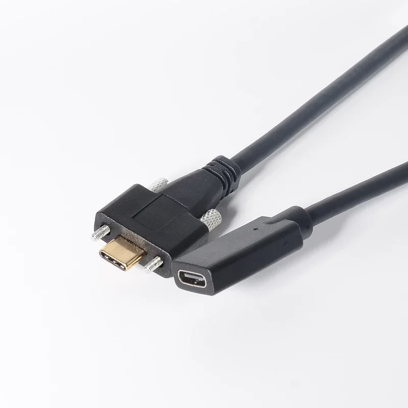 กล้องอุตสาหกรรมสกรูล็อคคู่ USB 3.1 ประเภท C ข้อมูลชายกับหญิงและสายชาร์จ 2 ฟุต Type-C สกรูคู่