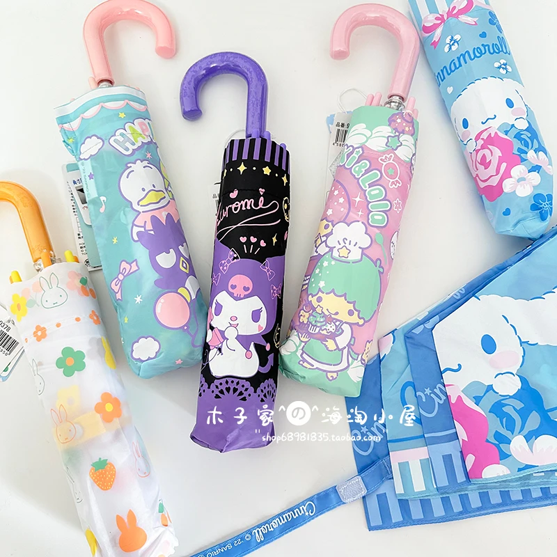 

Japan's Original Anime Tuxedosam Cinnamoroll Little Twin Stars Kuromi Sanrio Cartoon Cute Portable Children's Folding Umbrellas