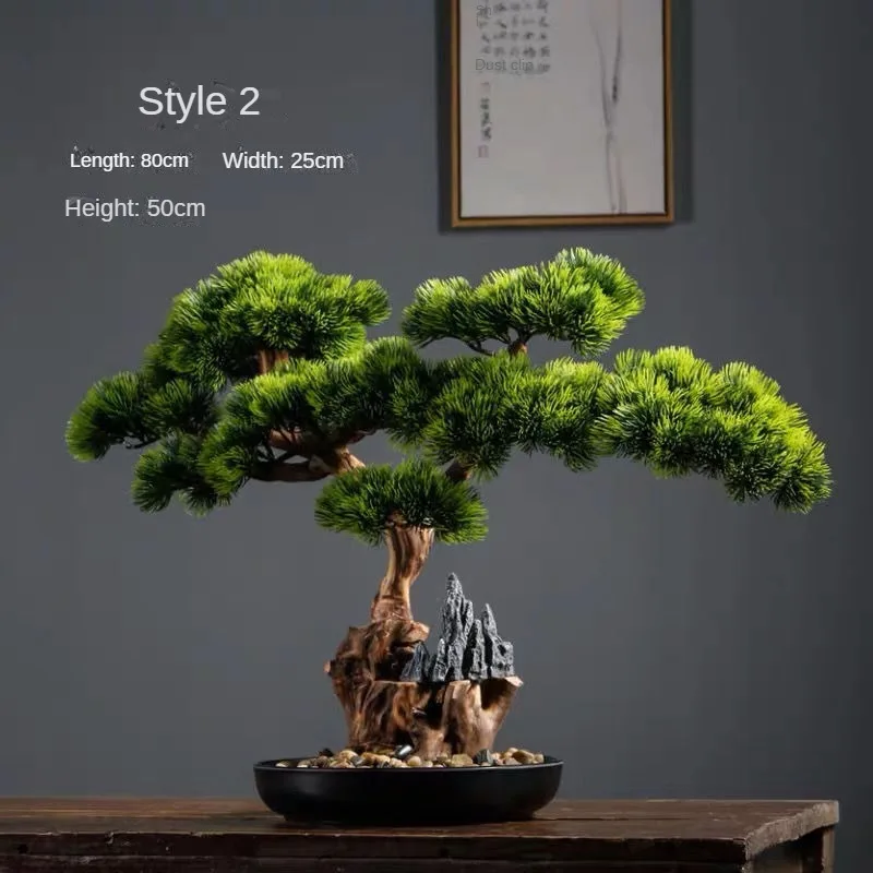 Simulatie Welkom Pine Bonsai Ornamenten Woonkamer Groen Planten Bureau Landschap Boom Vier Seizoenen Desktop Landschapsarchitectuur