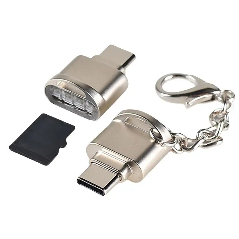 1 Piece Zinc Alloy USB 3.1 Type-C TF Mobile Card Reader For Xiaomi Laptop Multi Functional OTG Card Reader