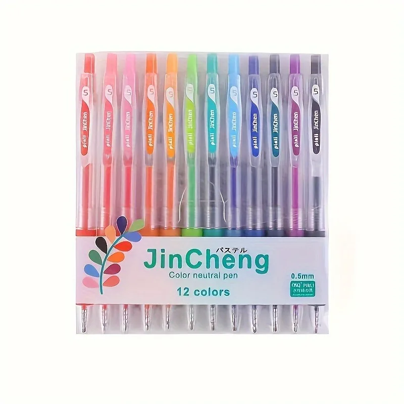 

6/12 Color Gel Pen Set, Featherless Smooth Writing, Suitable for Diary, Notes, Gift Packaging, Back To School Season