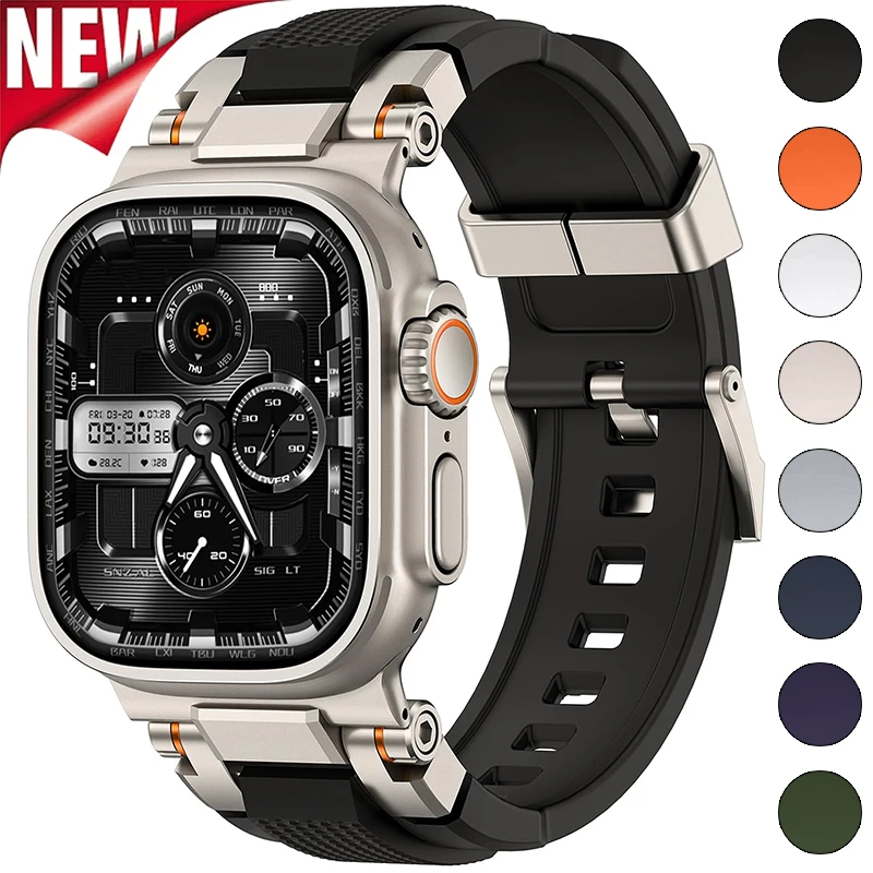 Men's Sport TPU  Strap for Apple Watch Band Ultra 3/2 49mm 46mm 45mm 44mm 42mm Silicone Bracelet for Iwatch Series 11 10 9 8 7 6