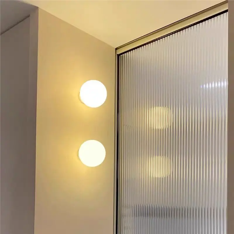 COME White Round Glass Wall Lamp:Bubble Lights For Bedroom And Study- Modern Design Illumination