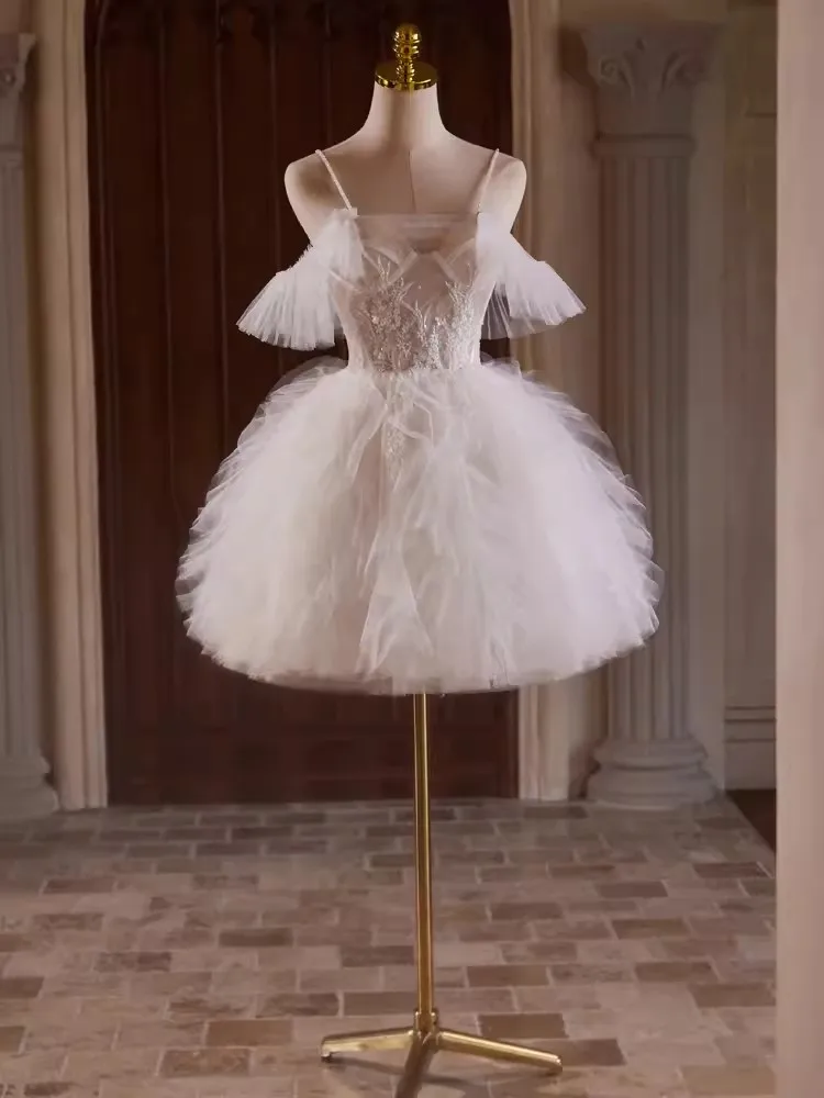 AN56 Vestidos cortos sexis personalizados para fiesta de bienvenida 2025, minivestido de cóctel de tul con encaje y hombros descubiertos, ropa para discoteca, ropa de graduación