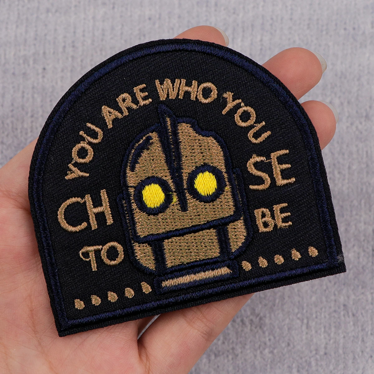 Cartoon Robot Embroidered Patches For Clothes YOU ARE WHO YOU Iron On Patches Backpack Jacket Badges DIY Accessories