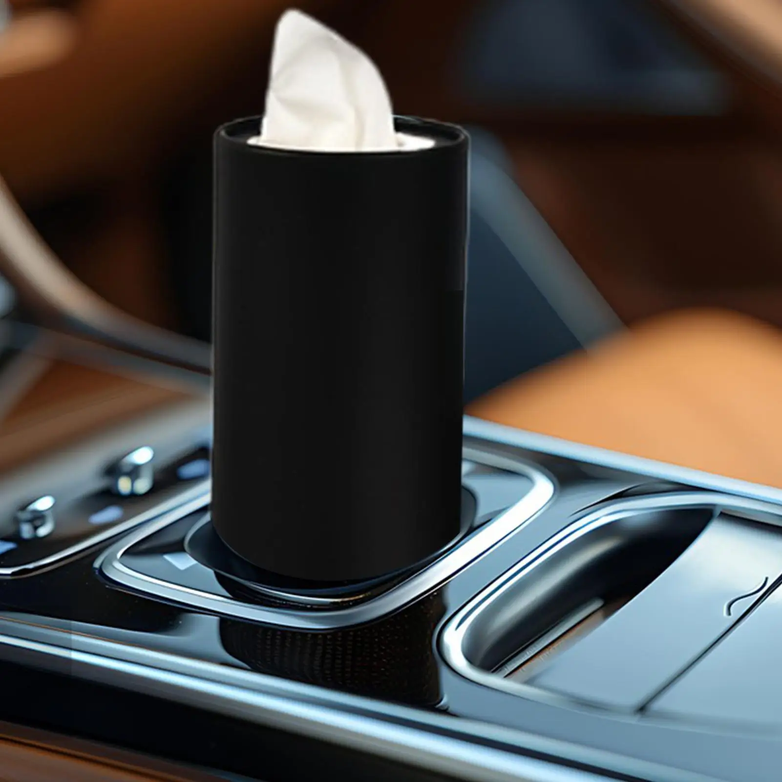 2 Pieces Round Tissue Holder Cylinder Tissues for Car Paper Towel Cylinder Creative Napkin Bucket for Truck Rv Vehicle