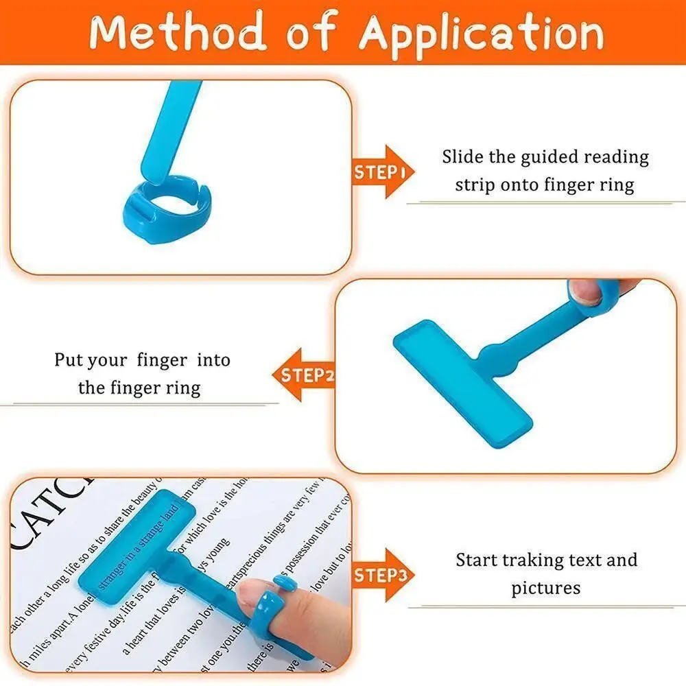 Creative Autism Early Readers Reading Magnifier Guided Reading Strips Finger Reading Stick ADHD Tools Dyslexia Tools
