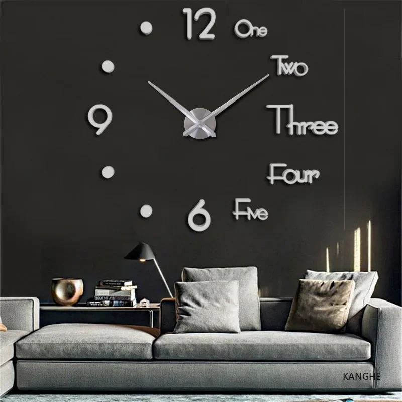 Large 3D Wall Clock Luminous Classic Wall Clocks DIY Digital Clock Wall Watches Stickers Silent Clock for Home Living Room Table