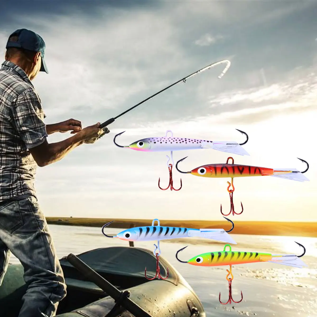 

4pc Mini Metal Fake Fish Bait Durable Fishing Lures for Seabass Pike Aspius Yellow Perch Black Bass Artificial Baits