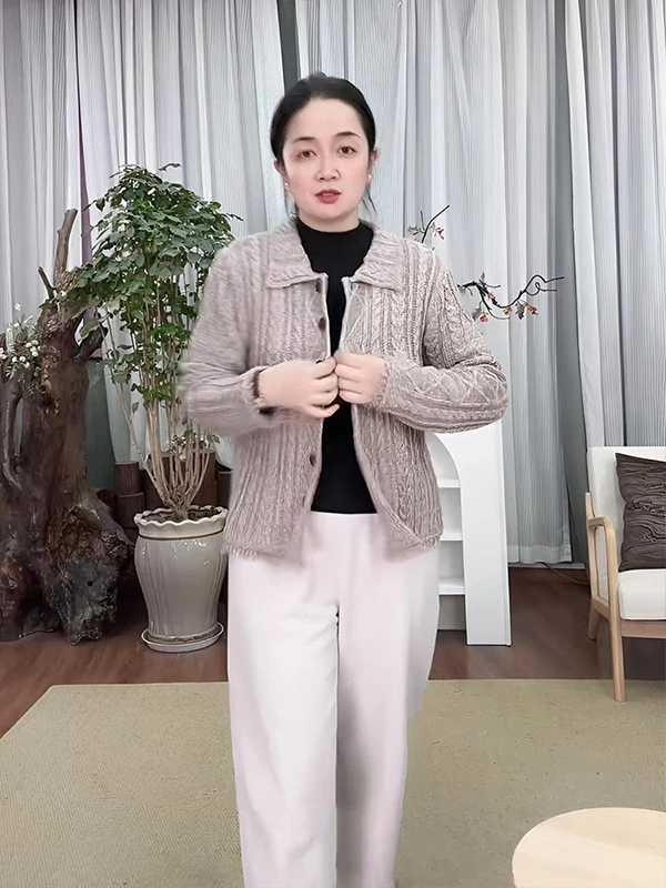 

Элитный женский шерстяной вязаный кардиган-пальто Весна 2026 с винтажными кисточками, повседневный, прямого кроя, с длинными рукавами